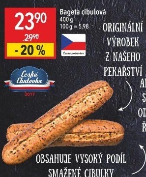 Bageta s cibulkou