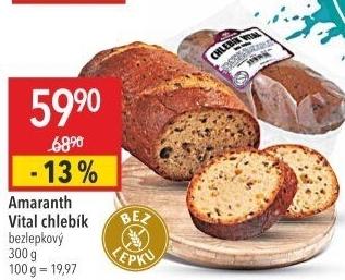 Chlebík bez lepku Vital Amaranth