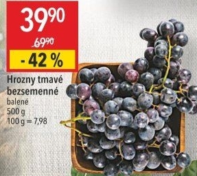 Hrozny tmavé bezsemenné