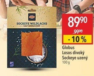 Losos divoký Sockeye uzený Globus