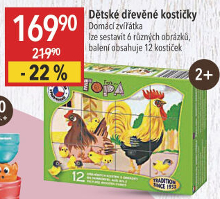 Kostky dřevěné s obrázkem Topa Toys