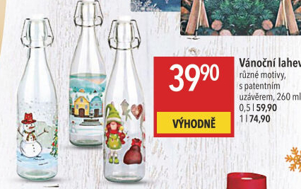 Skleněná láhev s patentním uzávěrem