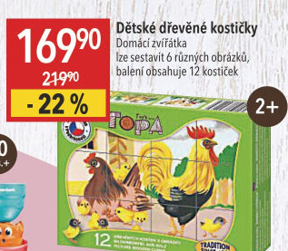 Kostky dřevěné s obrázkem Topa Toys