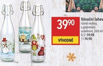 Skleněná láhev s patentním uzávěrem