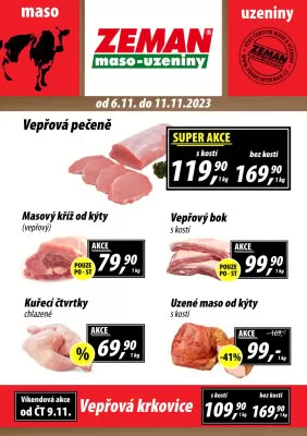akční leták ZEMAN maso - uzeniny 6.11.2023-11.11.2023