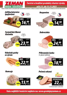 akční leták ZEMAN maso - uzeniny 6.11.2023-11.11.2023