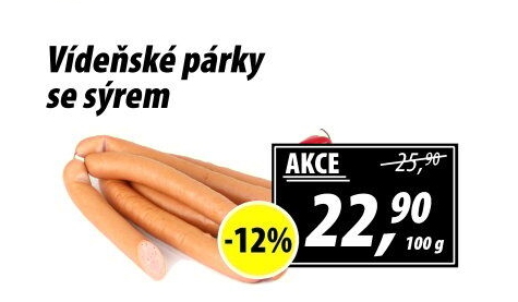 Párky vídeňské se sýrem