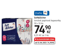 Kapesníčky papírové 4vrstvé Soft&amp