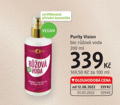 Růžová voda Purity Vision