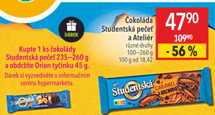 Čokoláda Studentská pečeť Orion