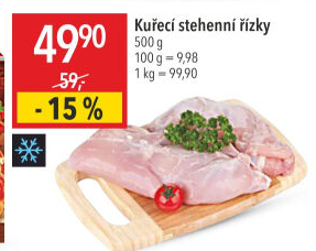Kuřecí stehenní řízky mražené