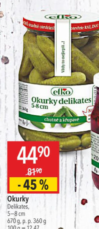 Okurky delikates Efko