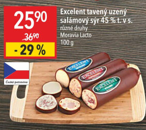 Sýr tavený uzený Excelent 45% Moravia