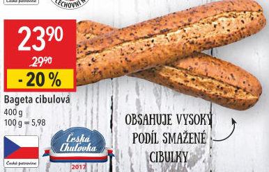 Bageta s cibulkou