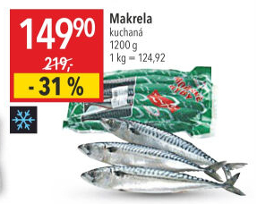 Makrela kuchaná mražená Kimbex