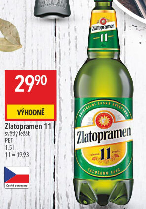 Pivo světlý ležák 11° Zlatopramen