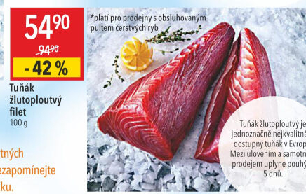 Tuňák žlutoploutvý filet