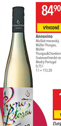 Víno Muškát moravský První letošní Vinařství Annovíno Lednice
