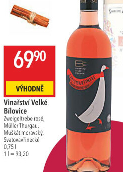 Víno Zweigeltrebe rosé Vinařství Velké Bílovice - svatomartinské