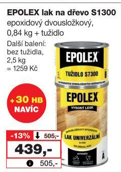 Dvousložkový lak na dřevo + tužidlo Epolex s1300