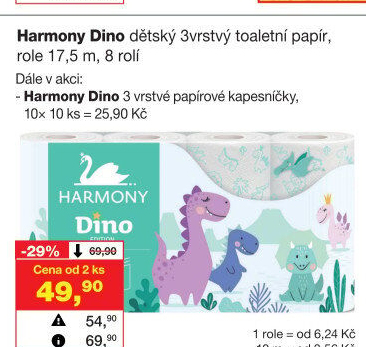 Kapesníčky papírové dětské 3vrstvé Harmony