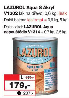 Lak na dřevo Aqua s akryl Lesk Lazurol