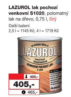 Venkovní pochozí lak Lazurol
