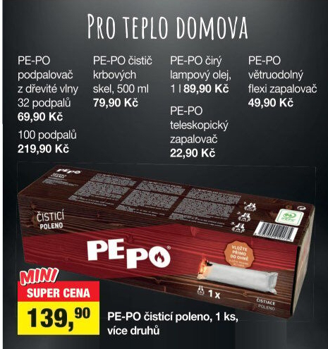Podpalovač z dřevité vlny Pe-po