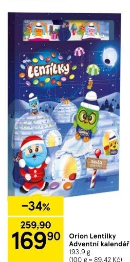 Adventní kalendář Lentilky Orion