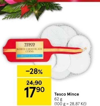 Čokoládové mince Tesco