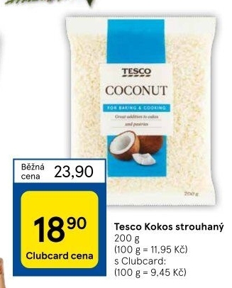 Kokos strouhaný Tesco