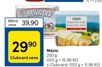 Máslo Tesco