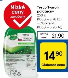 Tvaroh polotučný Tesco
