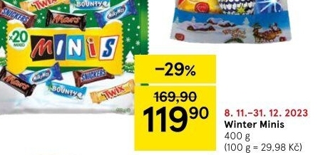 Tyčinky čokoládové Mix Minis Mars