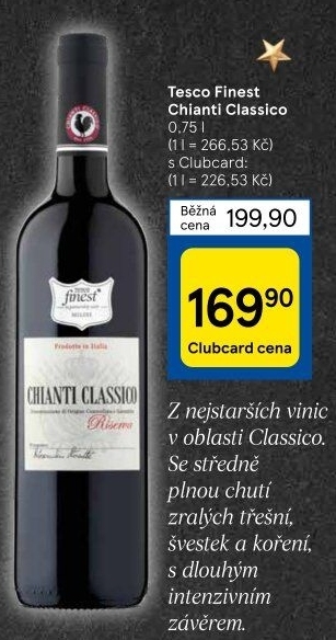Víno Chianti Classico Tesco Finest