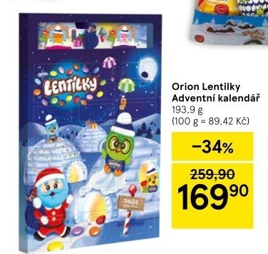 Adventní kalendář Lentilky Orion