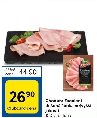 Dušená šunka nejvyšší jakosti Excelent Beskydské uzeniny Chodura