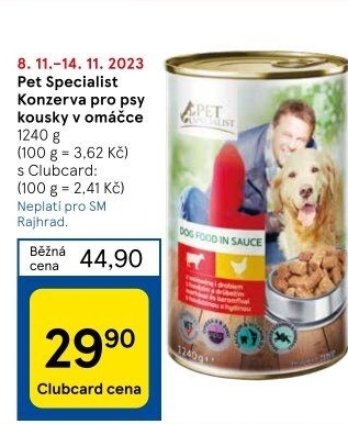 Konzerva pro psy Pet Specialist
