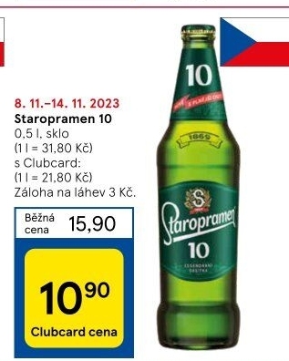 Pivo světlé výčepní 10° Staropramen
