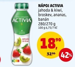 Jogurtový nápoj Activia Danone