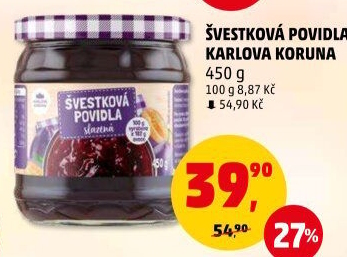 Povidla Karlova Koruna