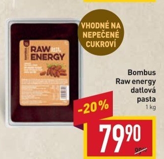 Datlová pasta Raw Energy Bombus