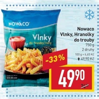 Hranolky vlnky mražené Nowaco