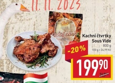 Kachní čtvrtky Sous vide Vodňanská kachna