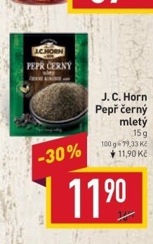 Koření Pepř černý mletý J.C. Horn