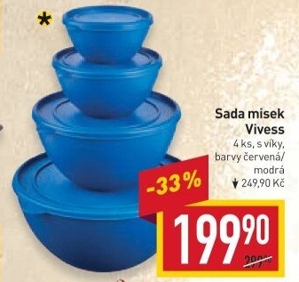 Sada misek s víčkem