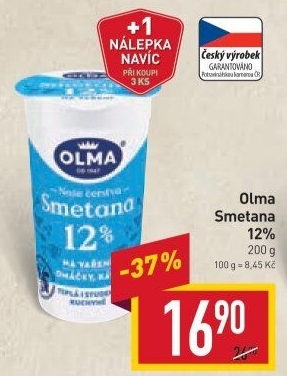 Smetana na vaření Olma 12%