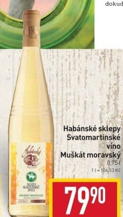 Víno Muškát moravský Habánské sklepy - svatomartinské