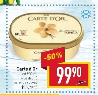 Zmrzlina ve vaničce Carte D'