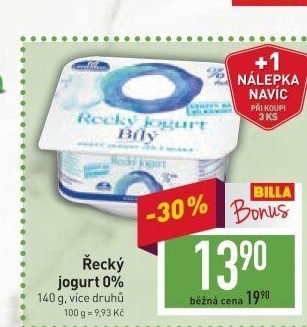 Bílý jogurt řecký 0% Milko